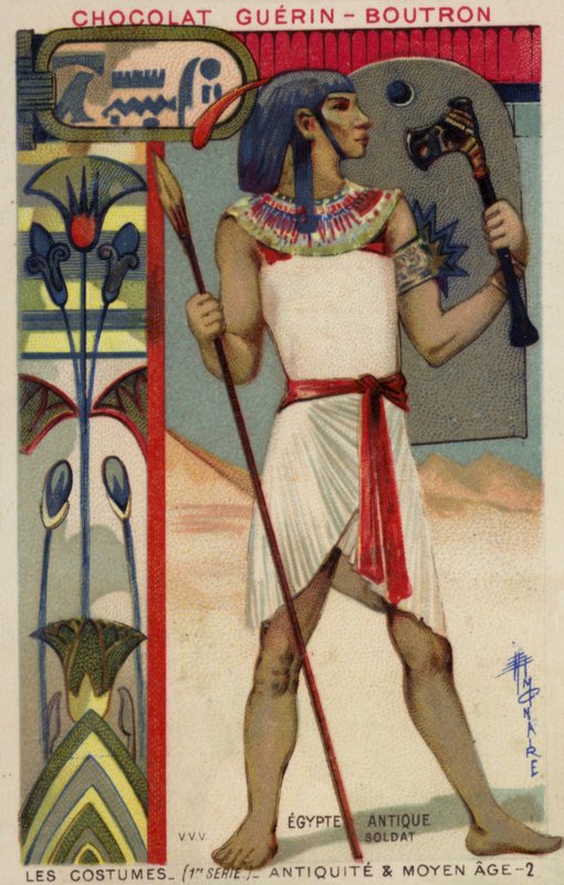 Forntida egyptisk soldat av French School