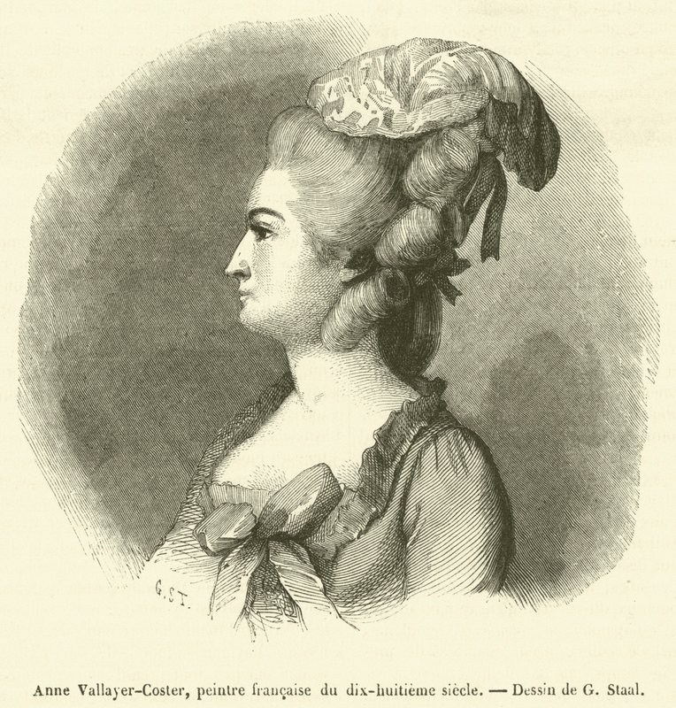 Anne Vallayer-Coster, fransk målare från 1700-talet (gravyr) av French School