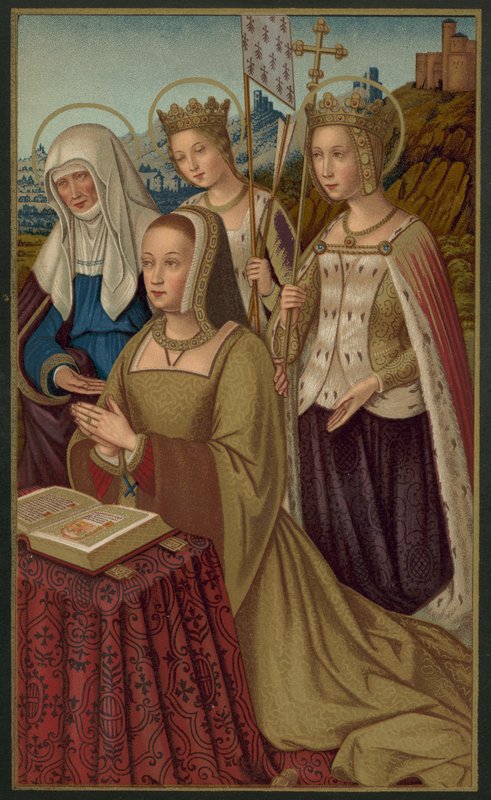 Anne av Bretagne, Frankrikes drottning, omgiven av sina skyddshelgon av French School