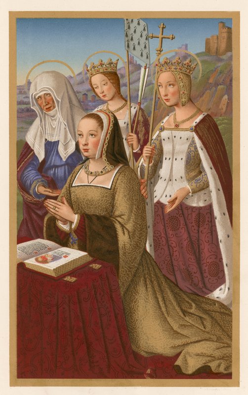 Anne av Bretagne i bön av French School