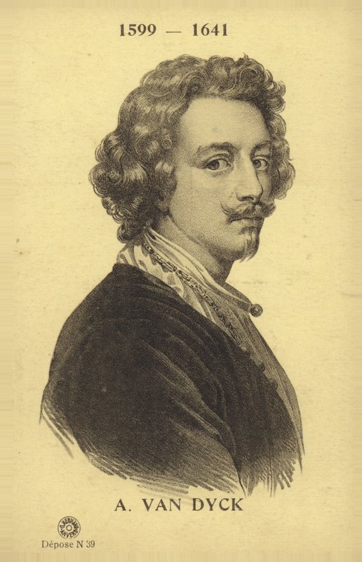 Anthony van Dyck, flamländsk målare (litografi) av French School