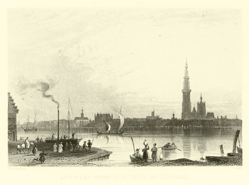 Antwerpen från Tete de Flandre av French School