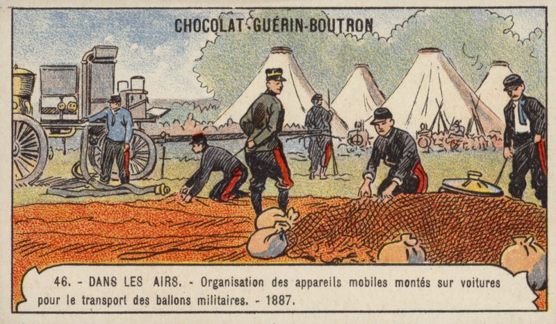 Apparat för att transportera militära ballonger på väg av French School