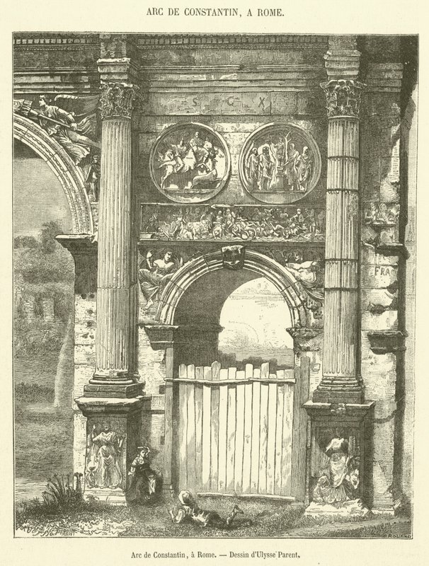 Arc de Constantin, ett Rom (gravyr) av French School