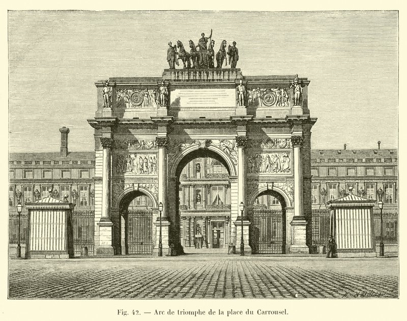 Triumfbågen på Place du Carrousel av French School