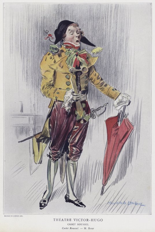 Armand Bour i titelrollen i Cadet Roussel, 1903 av French School