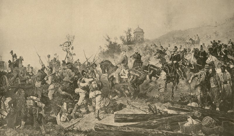 Ankomst av bayerska trupper före Paris, fransk-preussiska kriget, september 1870 av French School