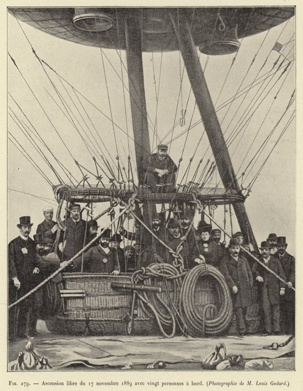 Fri uppstigning den 17 november 1889 med tjugo personer ombord av French School
