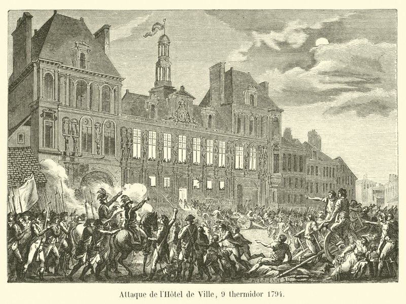 Attack mot Hôtel de Ville, 9 Thermidor 1794 av French School