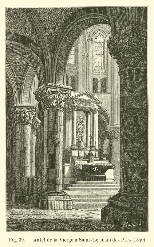 Jungfruns altare i Saint-Germain des Pres, 1840 av French School