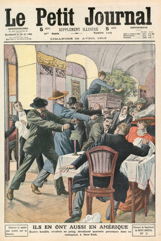 Banditer på en restaurang i New York av French School