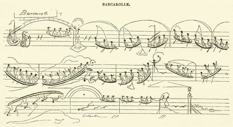 Barcarolle (gravyr) av French School
