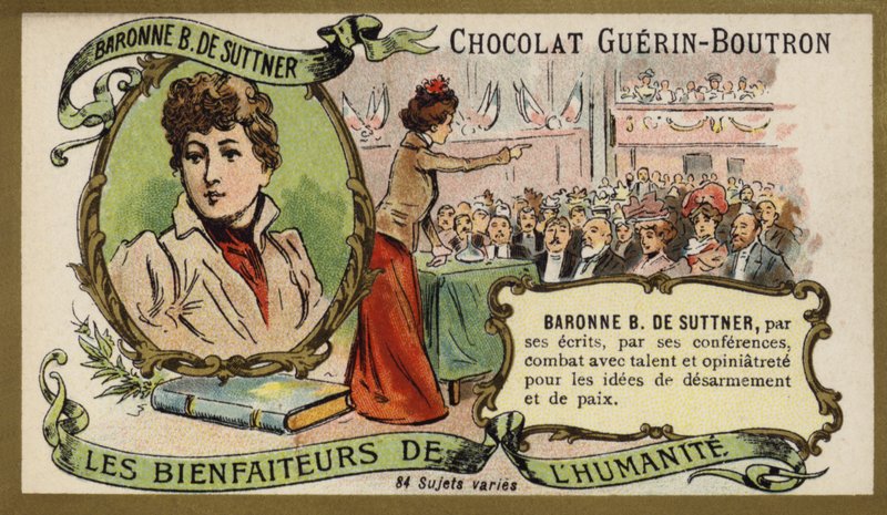 Baronessan Bertha von Suttner, österrikisk romanförfattare och pacifist (chromolitho) av French School