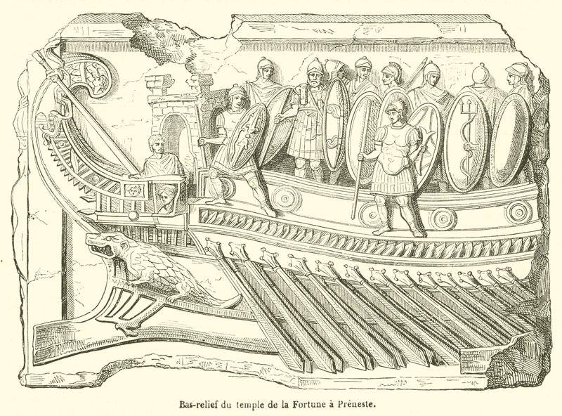 Basrelief av Fortunetemplet i Preneste (gravyr) av French School