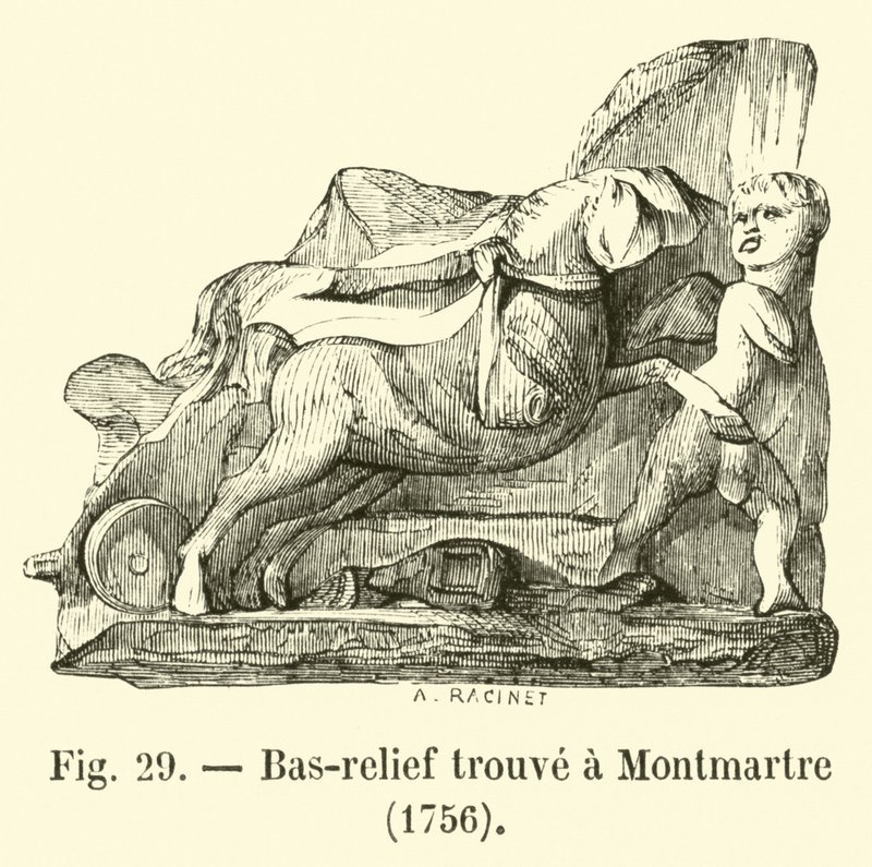 Basrelief hittad i Montmartre, 1756 av French School