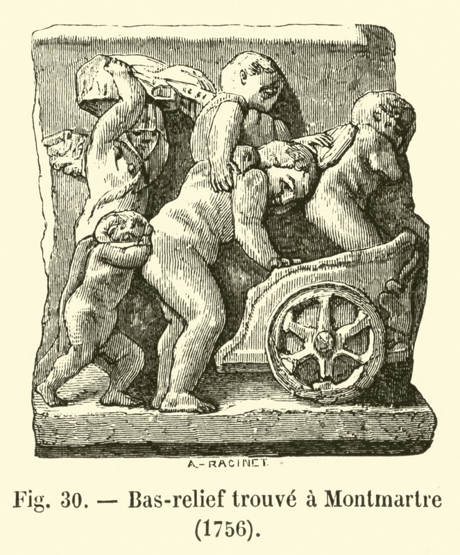 Basrelief hittad i Montmartre, 1756 av French School