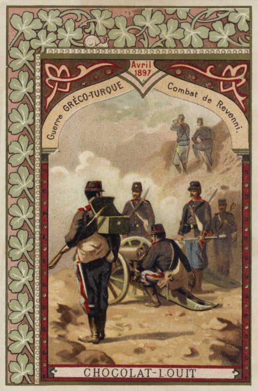Slaget vid Revenni, grekisk-turkiska kriget, april 1897 av French School