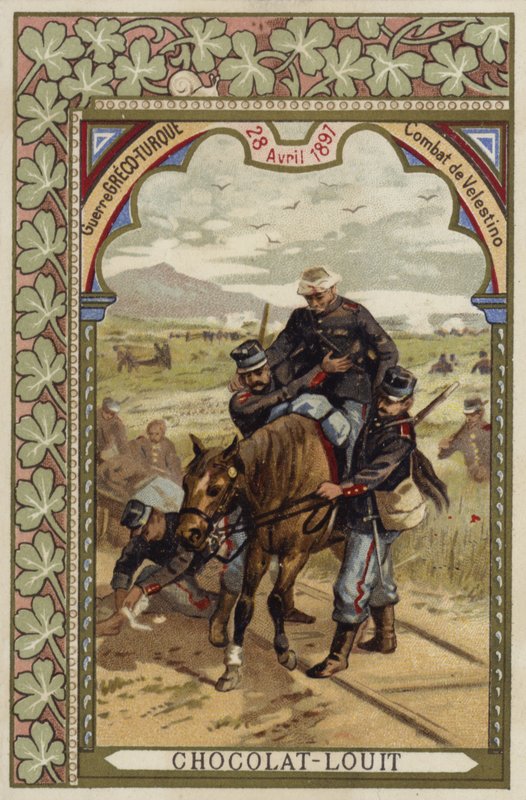 Slaget vid Velestino, grekisk-turkiska kriget, 28 april 1897 av French School