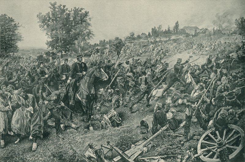 Slaget vid Worth, fransk-preussiska kriget, 6 augusti 1870 av French School