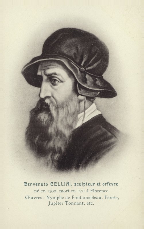 Benvenuto Cellini, italiensk skulptör och guldsmed (litografi) av French School