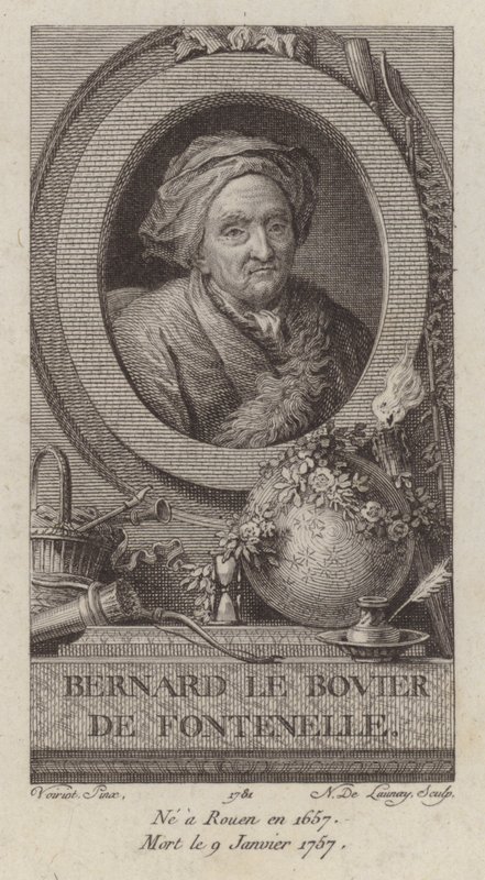 Bernard Le Bovier de Fontenelle, fransk författare (gravyr) av French School