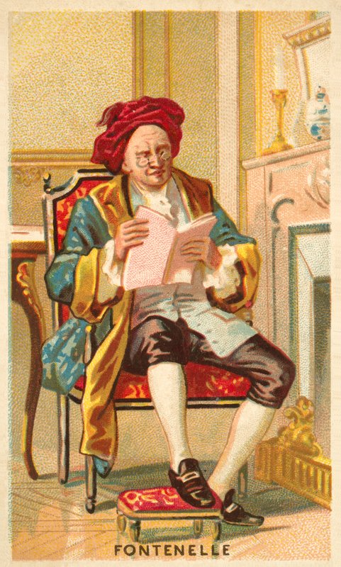 Bernard le Bovier de Fontenelle, fransk författare (chromolitho) av French School