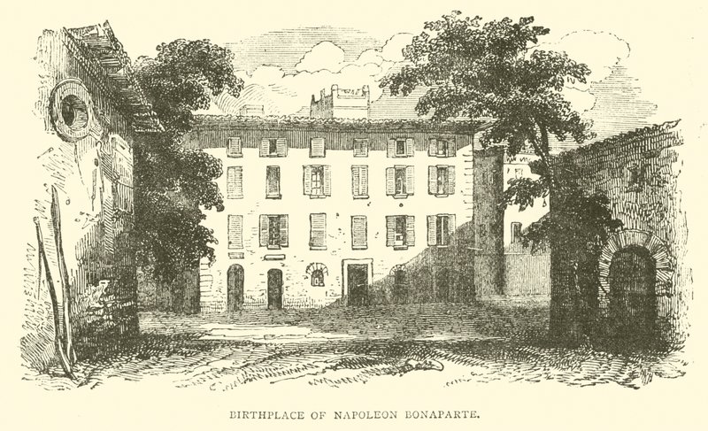 Napoleon Bonapartes födelseplats (gravyr) av French School