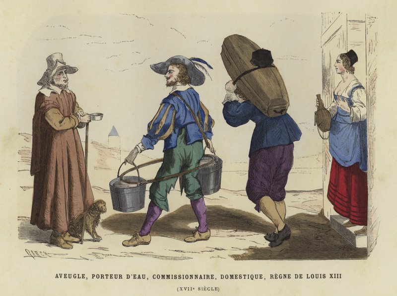 Blind man, vattenbärare, kommissionär och hemtjänst, Ludvig XIII av Frankrikes regeringstid, 1600-talet av French School