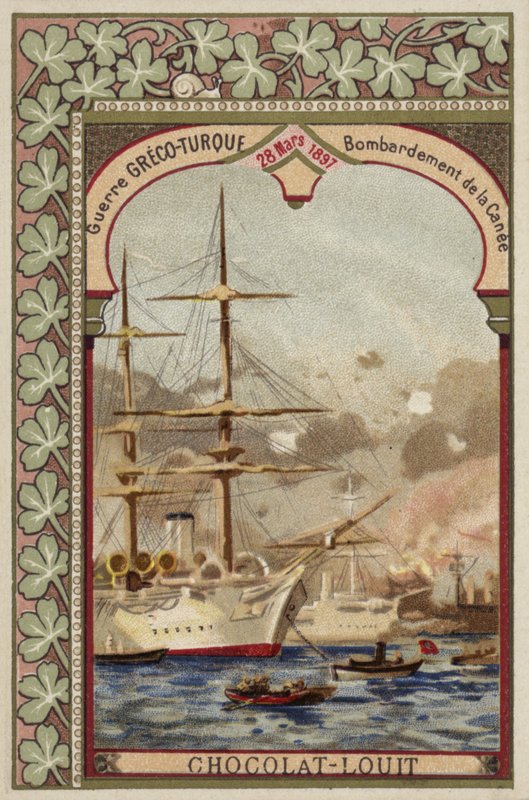 Bombardement av Chania, Kreta, grekisk-turkiska kriget, 28 mars 1897 av French School