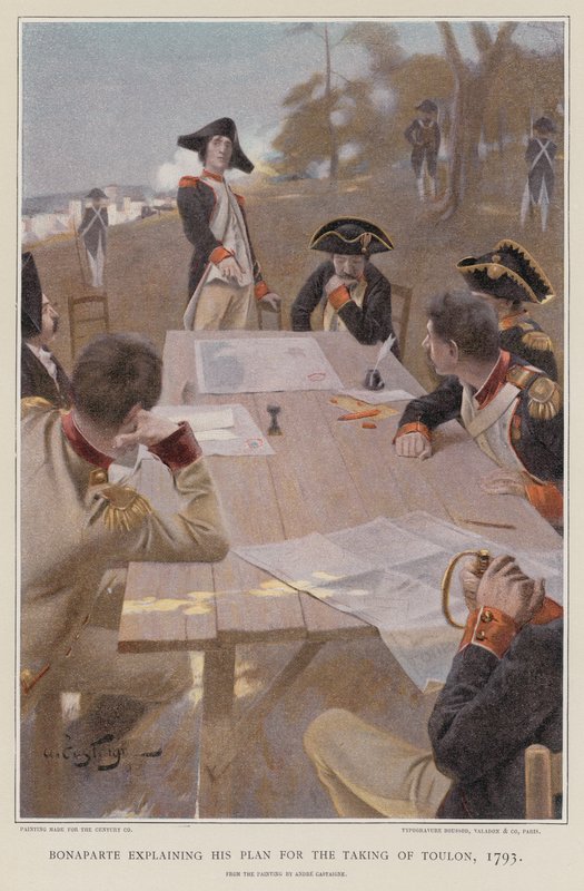 Bonaparte förklarar sin plan för intagandet av Toulon av French School
