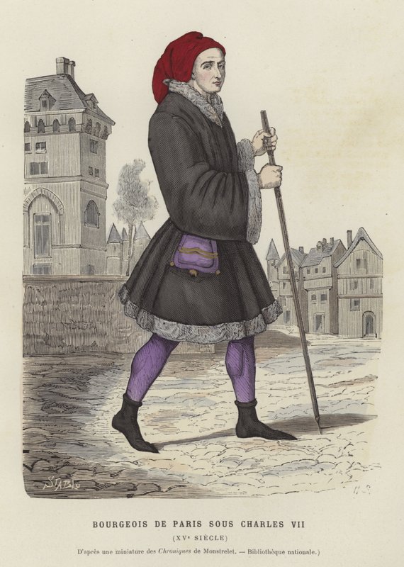 Borgerlig parisisk man under Karl VII:s regeringstid, 1400-talet av French School