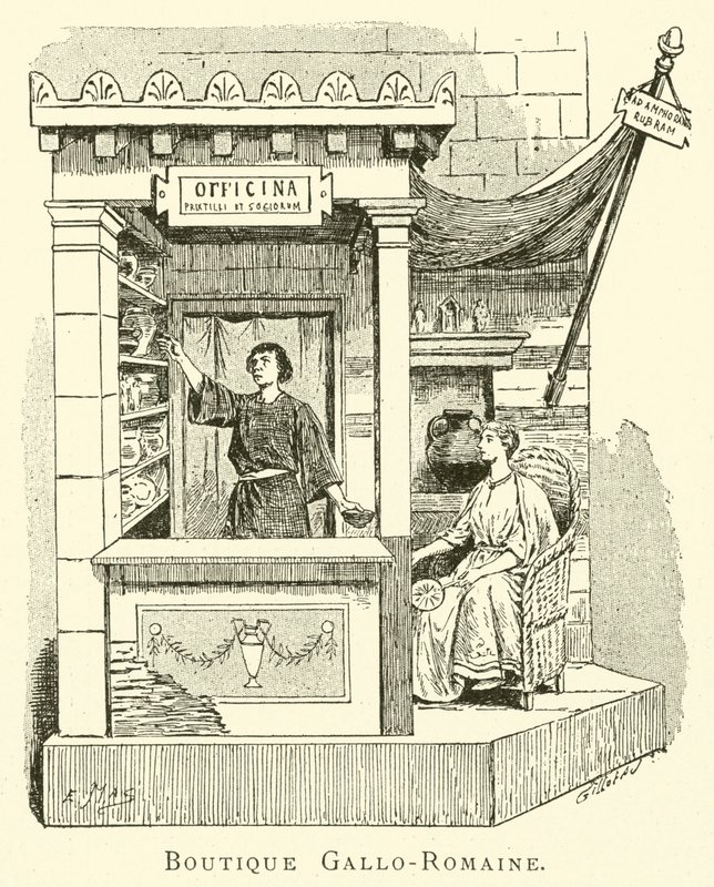 Boutique Gallo-Romaine (gravyr) av French School