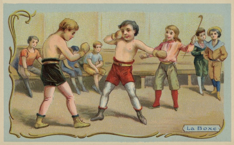Boxning (chromolitho) av French School