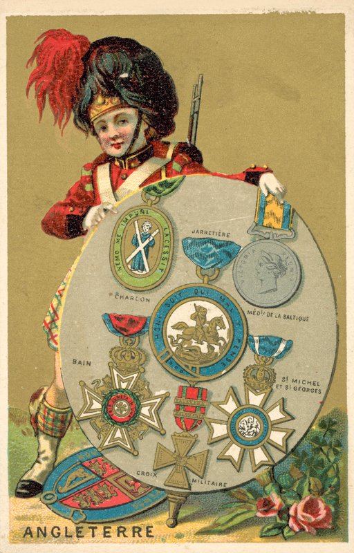 Brittiska medaljer (chromolitho) av French School