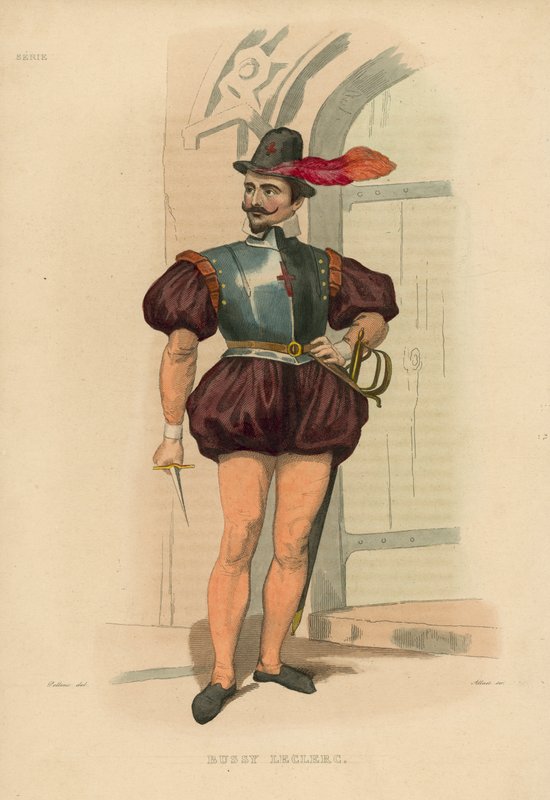 Bussy Leclerc (färgad gravyr) av French School