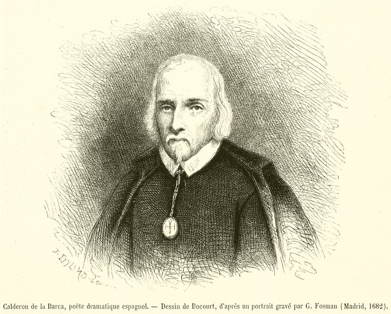 Calderon de la Barca, spansk dramatisk poet (gravyr) av French School