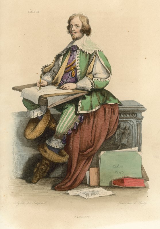 Callot (färgad gravyr) av French School