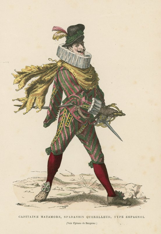 Kapten Matamore, spansk hyrmördare, 1600-talet av French School