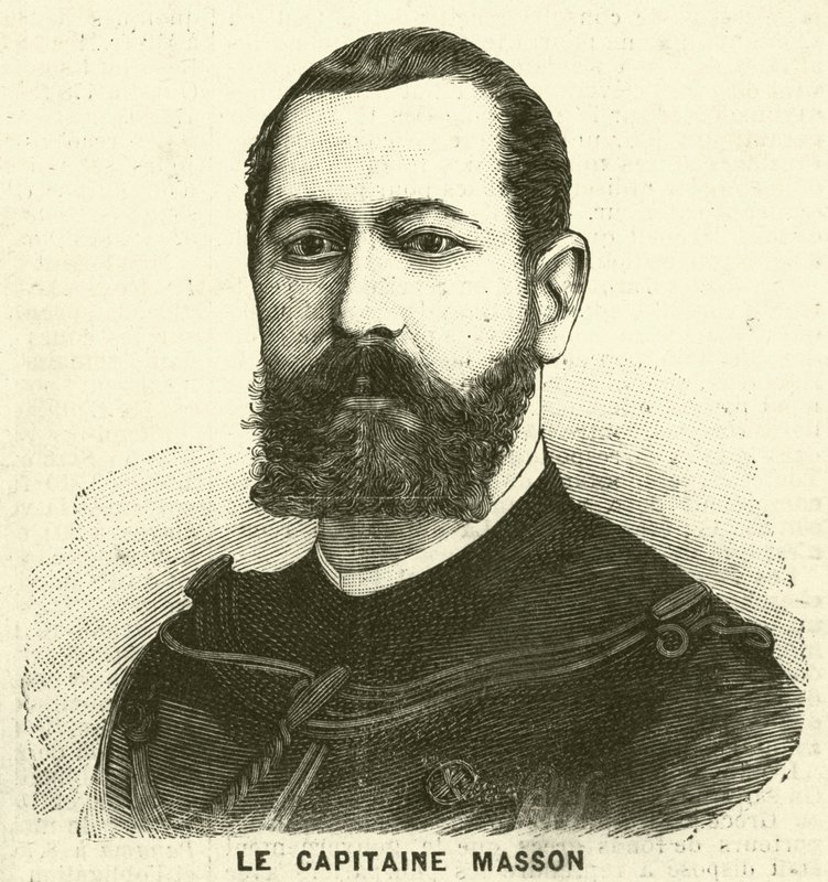 Kapten Pierre Masson, fransk soldat och upptäcktsresande (gravyr) av French School