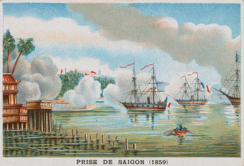 Erövring av Saigon av fransmännen, 1859 av French School