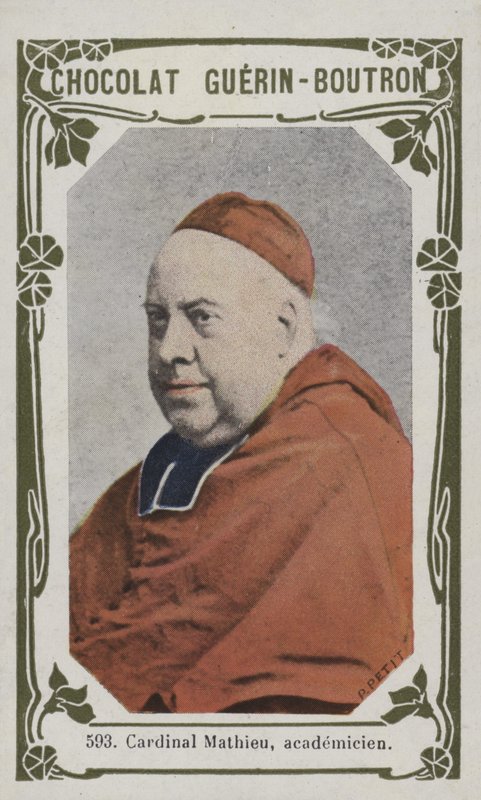 Kardinal Mathieu, academicien (färgat foto) av French School