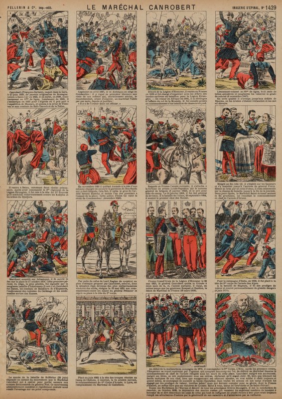 Karriär för den franske marskalken Francois Certain de Canrobert (färgad gravyr) av French School