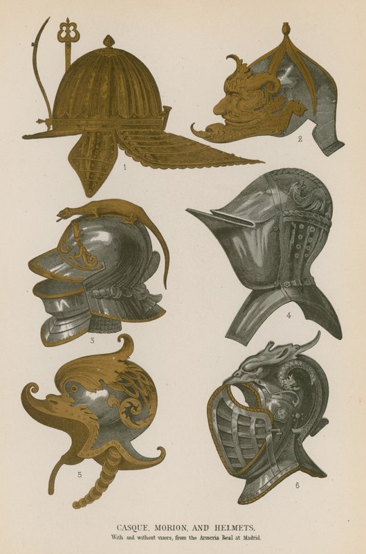 Casque, Morion och hjälmar av French School