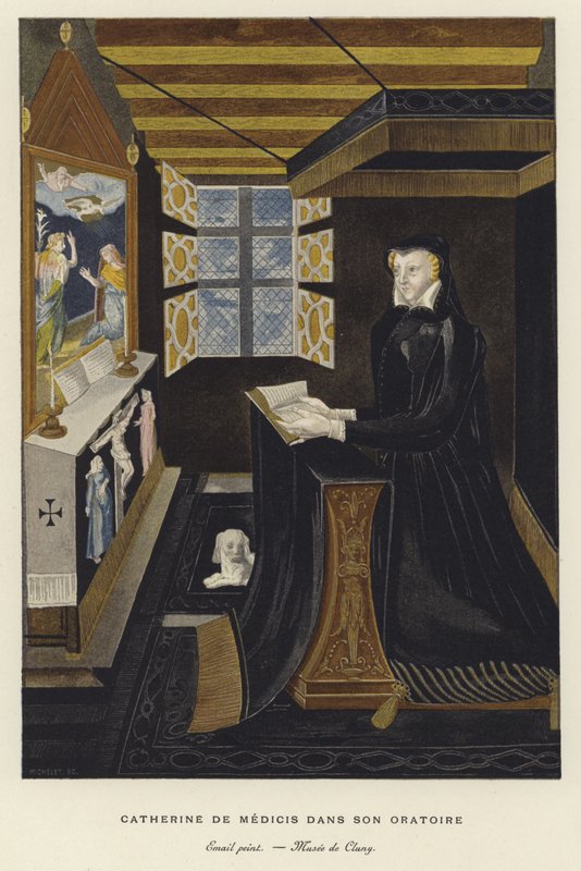 Catherine de Medici i hennes oratorium av French School