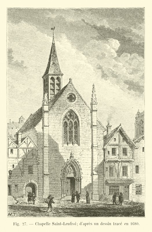Saint-Leufroy kapell; från en teckning spårad 1680 av French School