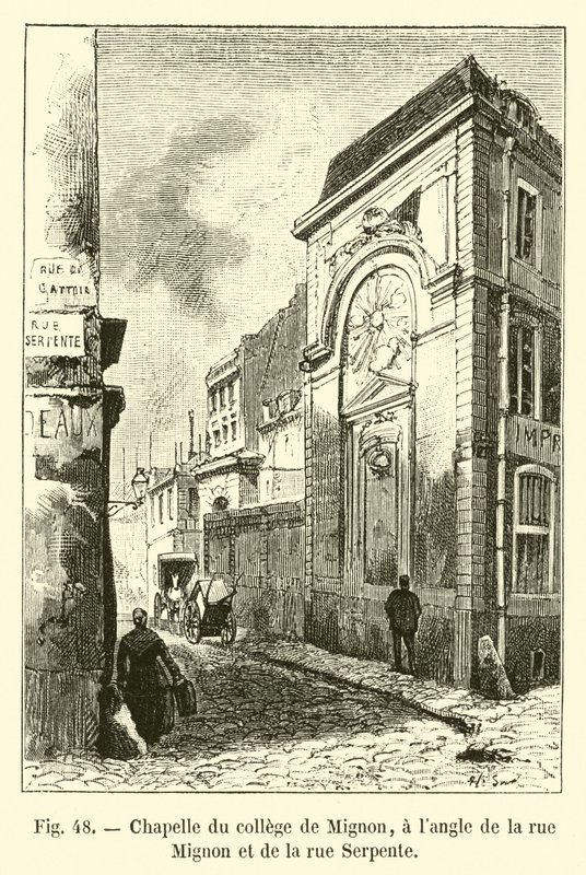 Kapellet i Collège de Mignon, i hörnet av rue Mignon och rue Serpente av French School