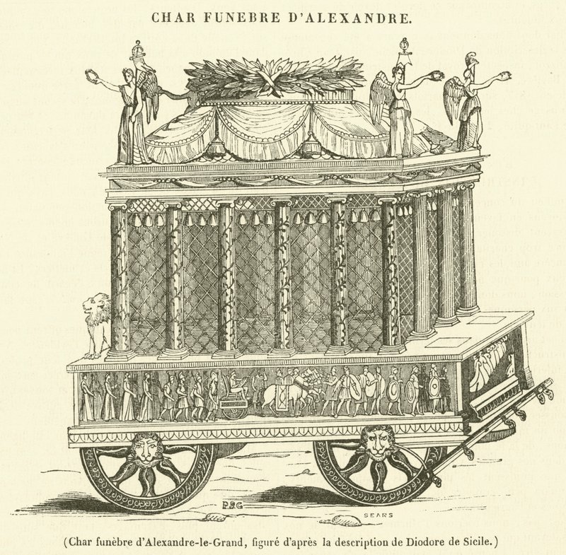Alexander den stores begravningsvagn (gravyr) av French School