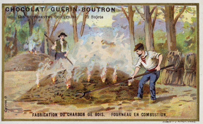 Träkolstillverkning (chromolitho) av French School