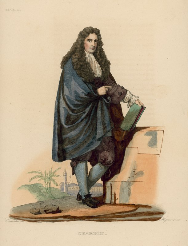 Chardin (färgad gravyr) av French School