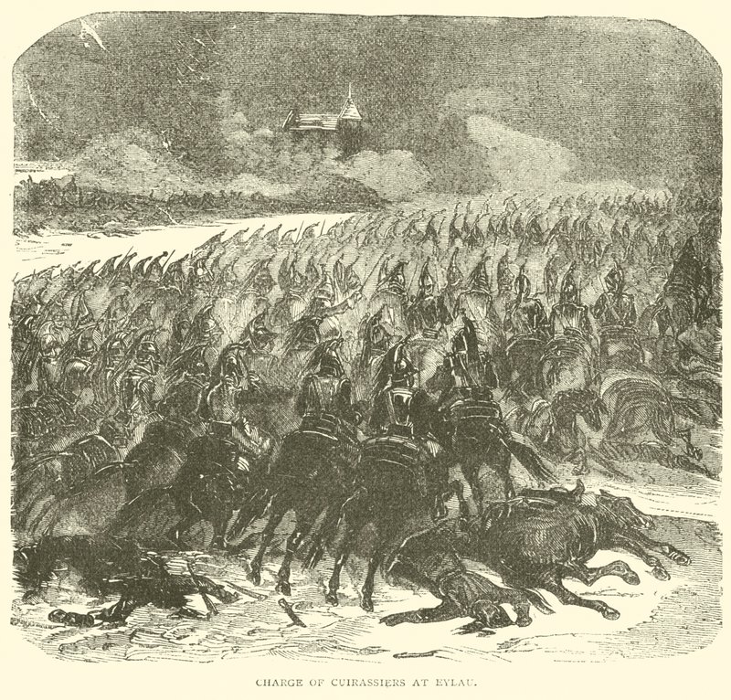 Anklagelse för Cuirassiers vid Eylau (gravyr) av French School